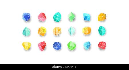 Satz von minimal multicolor Geometrien. Trendige Hipster Icons und Logos. Geschäft Zeichen, Symbole, Etiketten, Abzeichen, Rahmen und Grenzen Stock Vektor