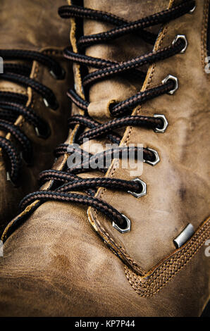 Fragment Leder Winterstiefel Stockfoto