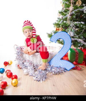 Baby Boy gekleidet, wie elf Stockfoto