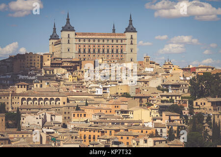 Toledo, Spanien Stadtbild Altstadt an der Alcazar. Stockfoto