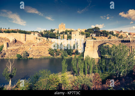 Toledo, Spanien Altstadt Skyline der Stadt. Stockfoto