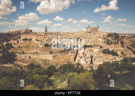 Toledo, Spanien Stadtbild Altstadt an der Alcazar. Stockfoto