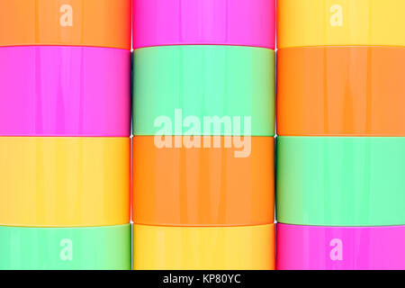 Bunte Plastikbecher Hintergrund Stockfoto