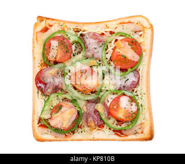 Hausgemachte Pizza Brot auf weißem Hintergrund Stockfoto