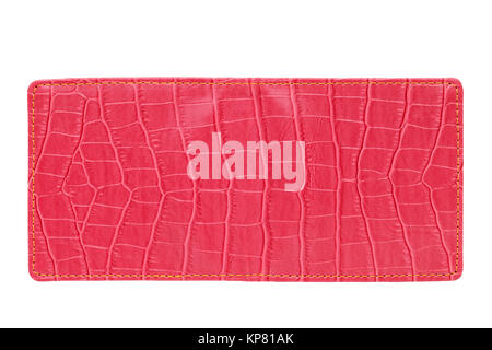 rotem Leder Brieftasche auf weißem Hintergrund Stockfoto