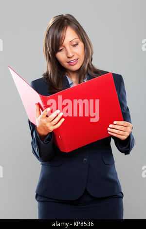 Geschäftsfrau Holding Ordner Stockfoto