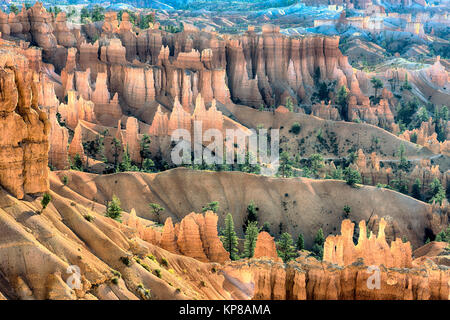 Trail durch den Bryce Canyon mit riesigen Sandstein Hoodoos Stockfoto