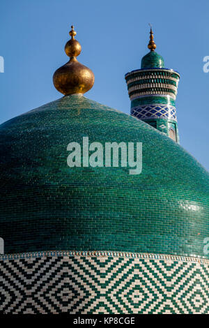 Die grüne Kuppel des Pahlavan Mahmud Mausoleum, Chiwa, Usbekistan Stockfoto