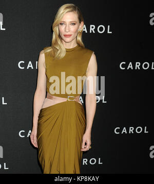 NEW YORK, NY - 16. NOVEMBER: Cate Blanchett die New Yorker Premiere von "Carol besucht" im Museum für Moderne Kunst am 16. November 2015 in New York City. Personen: Cate Blanchett Stockfoto