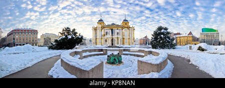 Marschall Tito-Platz in Zagreb panorama Stockfoto