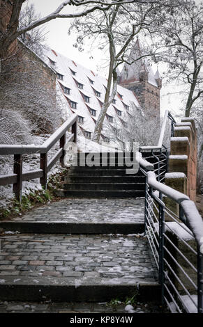 Treppen auf der Nürnberger Burg Stockfoto