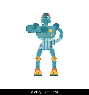 Roboter Daumen nach oben und Winks. Cyborg glücklich emoji. Robotic mann Vector Illustration Stock Vektor