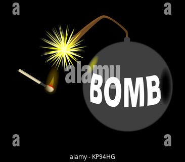 Bombe und Match Stockfoto