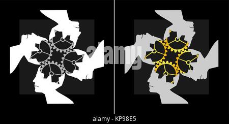 Bild von Teamarbeit kollektive Intelligenz Business Logo Stock Vektor