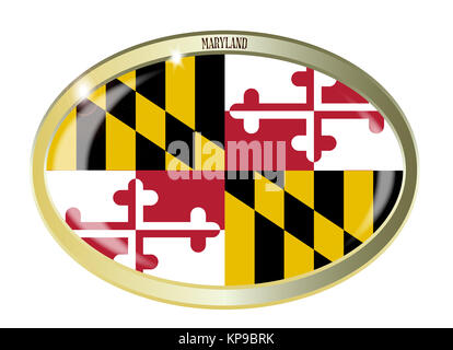 Maryland State Flag ovale Schaltfläche " Stockfoto