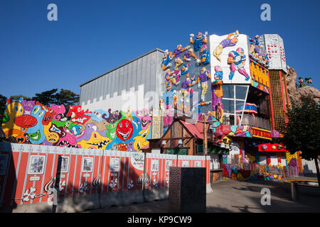 Attraktionen im Prater in Wien, Österreich, Europa, Labyrinth, Fun Ball Stockfoto