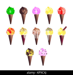 Ice Cream Cone Icons Stockfoto