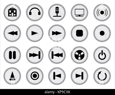 Web-Audio-Icon-Set Stockfoto