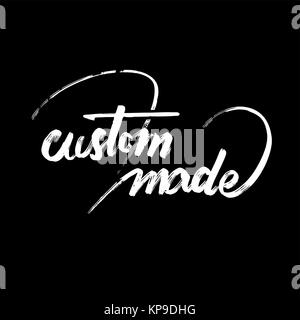 Kundenspezifische Beschriftung Label. Handgefertigte typografischen Schriftzug. Kalligrafische Vektor Skizze. Stock Vektor