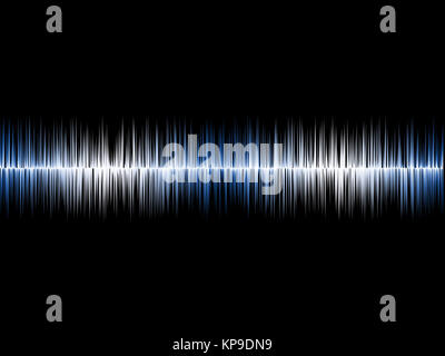 Blau Silber Soundwave mit schwarzem Hintergrund Stockfoto