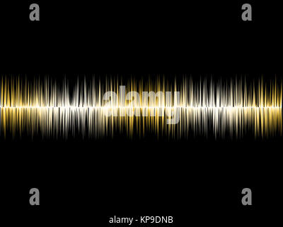 Gold Silber Soundwave mit schwarzem Hintergrund Stockfoto
