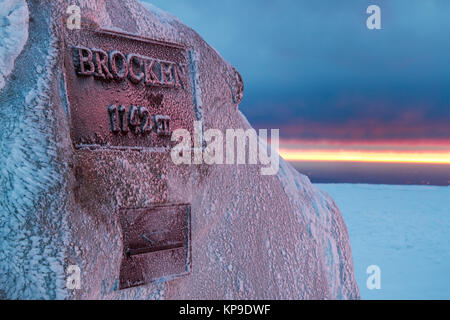 Nationalpark Harz Sonnenaufgang auf dem brockenplateau Harz Stockfoto