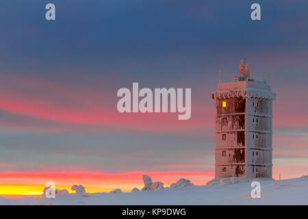 Nationalpark Harz Sonnenaufgang auf dem brockenplateau Harz Stockfoto