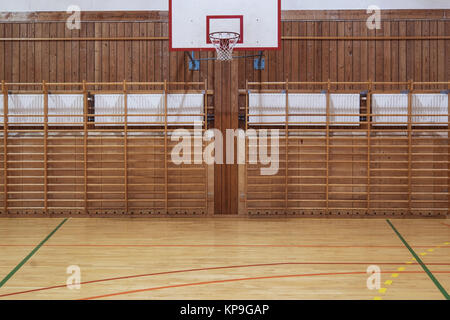 Retro Indoor Basketball Hoop Stockfoto
