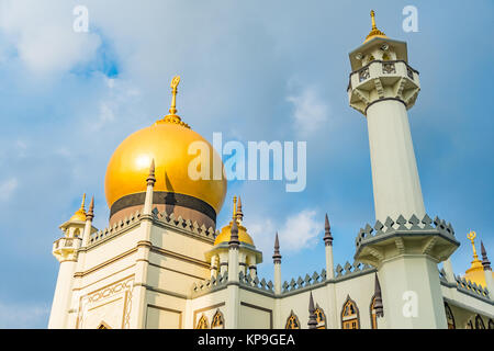 Die Sultan Moschee in Singapur, das Muslimische Viertel bei Kampong Glam von Singapur ist beliebtes Reiseziel Stockfoto