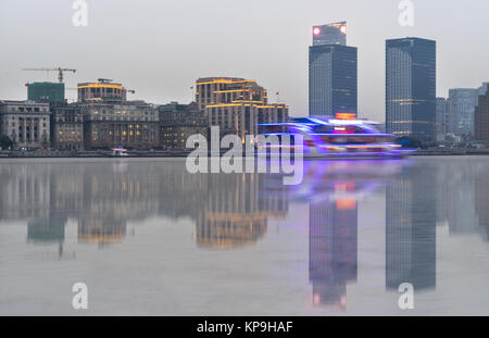 Wahrzeichen von Shanghai, Bau Gruppe in China. Stockfoto