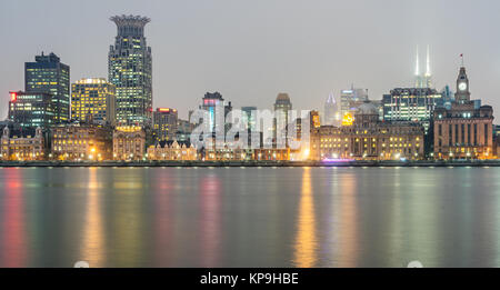 Wahrzeichen von Shanghai, Bau Gruppe in China. Stockfoto