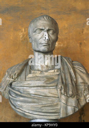 Julius Caesar (100 V.CHR.-44 V.CHR.). Römische Politiker und General. Römische Republik. Marmorbüste. Bäder von Diocletian (nationalen Römischen Museum) Rom. Italien. Stockfoto