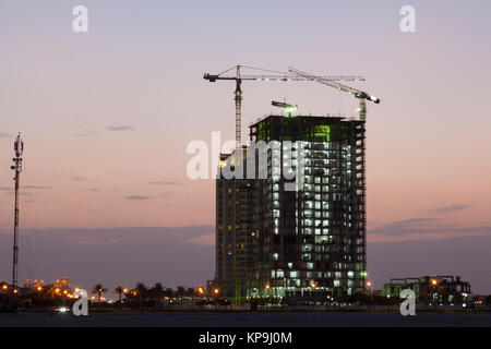 Baustelle in der Nacht Stockfoto