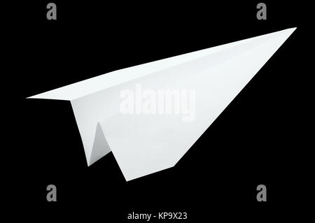 Flugzeug Origami, Falten von Papier im Flugzeug Form, weiße Farbe Stockfoto