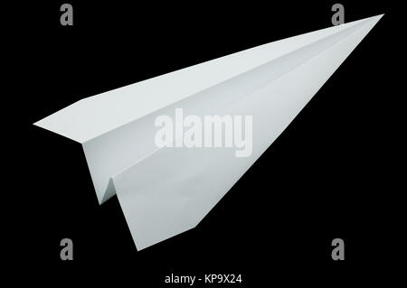 Flugzeug Origami, Falten von Papier im Flugzeug Form, weiße Farbe Stockfoto