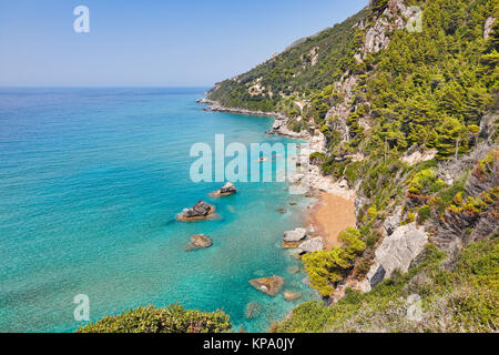 Myrten Strand auf Korfu, Griechenland Stockfoto