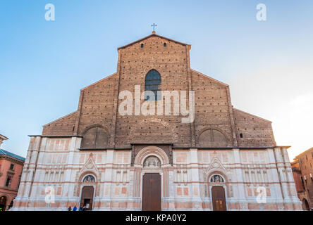 Kirche San Petronio an der Piazza Maggiore in Bologna, Italien Stockfoto