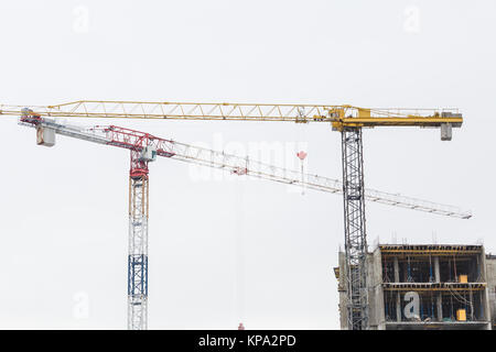 Kran ist in der Konstruktion verwendet Stockfoto