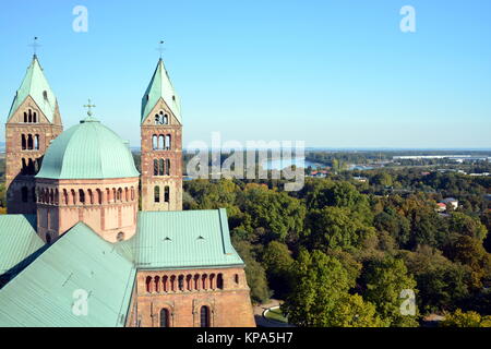 Blick von der Aussichtsplattform der Dom zu Speyer Stockfoto