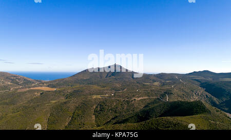 Luftbild von Cap de Creus Naturpark in Cadaques, Spanien Stockfoto