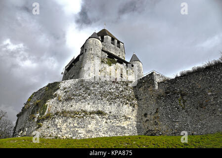 Tour Cesar (Caesar's Tower) 12 Jahrhundert in Provins, Ile-de-France, Frankreich halten Stockfoto