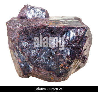 Cuprit Mineral Stein auf Weiß isoliert Stockfoto