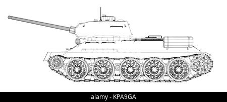 Blaupause von realistischen Tank Stock Vektor