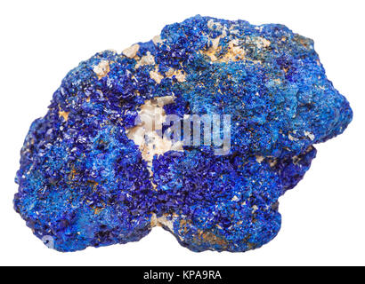 Azurit Mineral Stein auf Weiß isoliert Stockfoto