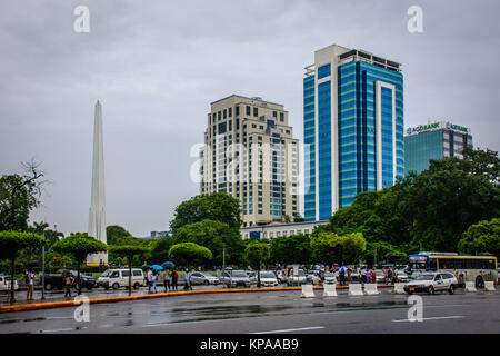 Innenstadt von Yangon in der Regenzeit, Myanmar, Juni-2017 Stockfoto