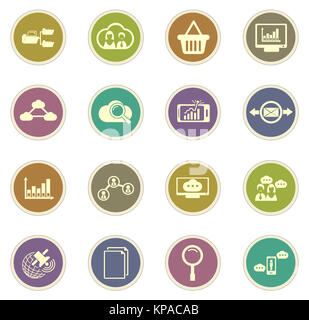 Daten-analytische und soziale Netzwerk-Symbole Stockfoto