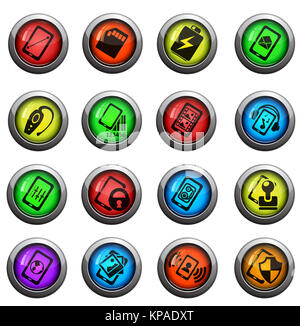 Smarthone Spezifikationen Icons set Stockfoto
