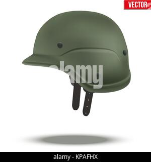 Taktische Militärhelm grüne Farbe Stock Vektor