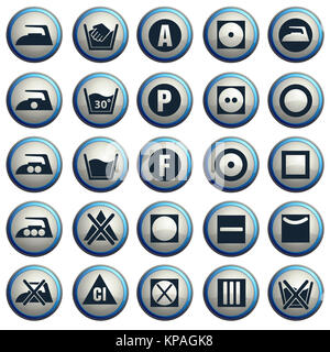 Wäscherei Icons set Stockfoto