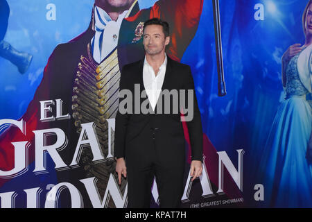 Mexico City, Mexico, Mexiko. 13 Dez, 2017. Schauspieler Hugh Jackman zu sehen ist die Teilnahme am roten Teppich der größte Showman Film Premiere seines neuesten Films bei Oasis Coyoacan Mall zu fördern. Credit: Carlos Tischler/SOPA/ZUMA Draht/Alamy leben Nachrichten Stockfoto